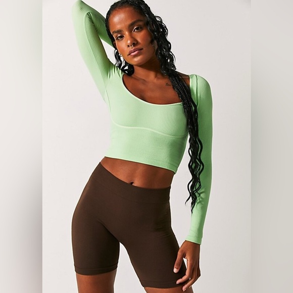 Free People Tops - Free People Intimately Ribbed Seamless Long Sleeve Cami in Pistachio Size M/L